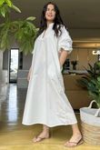 The Paloma Poplin Cotton Dress White